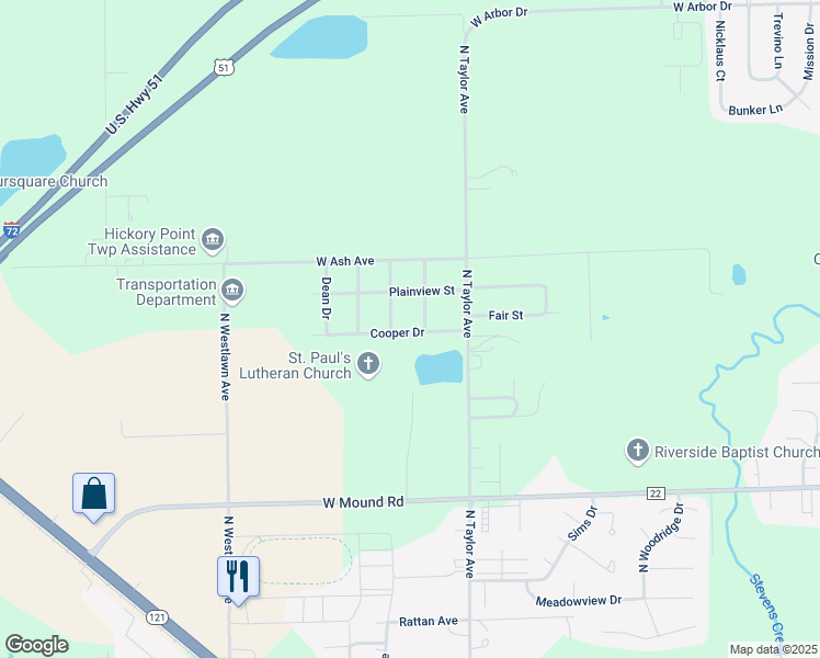 map of restaurants, bars, coffee shops, grocery stores, and more near 1659-1699 Cooper Drive in Decatur
