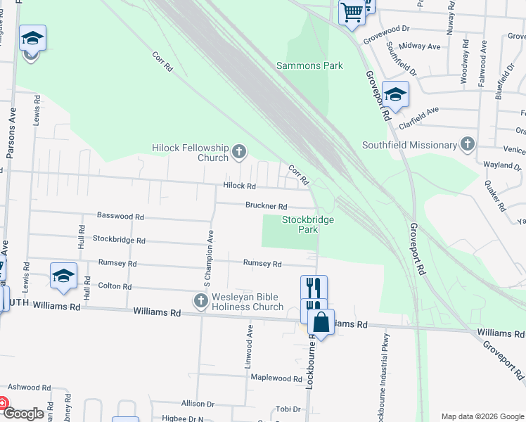 map of restaurants, bars, coffee shops, grocery stores, and more near 909 Bruckner Rd in Columbus