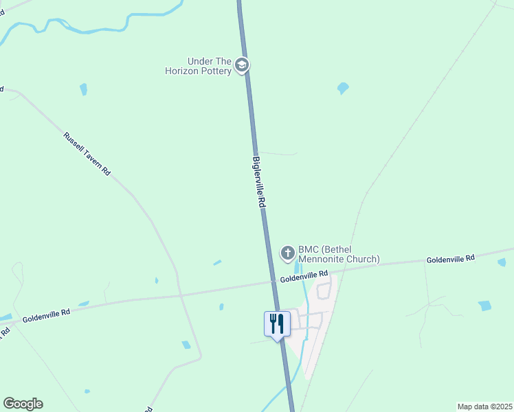 map of restaurants, bars, coffee shops, grocery stores, and more near 2420 Biglerville Road in Gettysburg