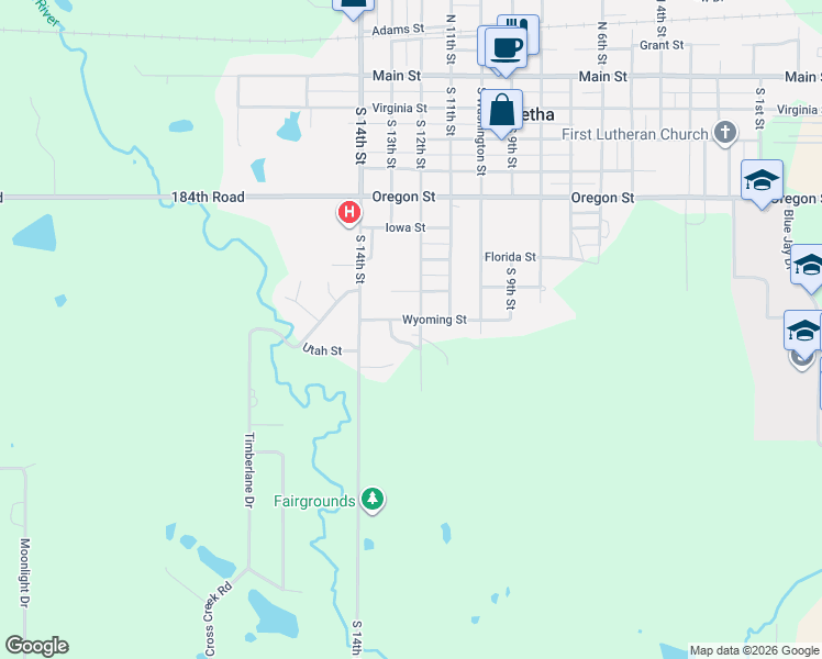 map of restaurants, bars, coffee shops, grocery stores, and more near 1031 South 12th Street in Sabetha