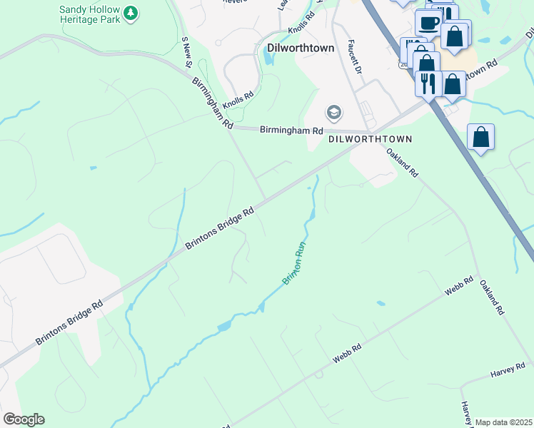 map of restaurants, bars, coffee shops, grocery stores, and more near 560 Winturford Drive in West Chester