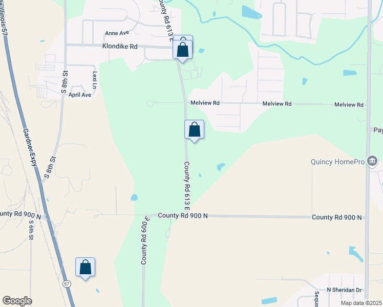 map of restaurants, bars, coffee shops, grocery stores, and more near 2925 South 12th Street in Quincy