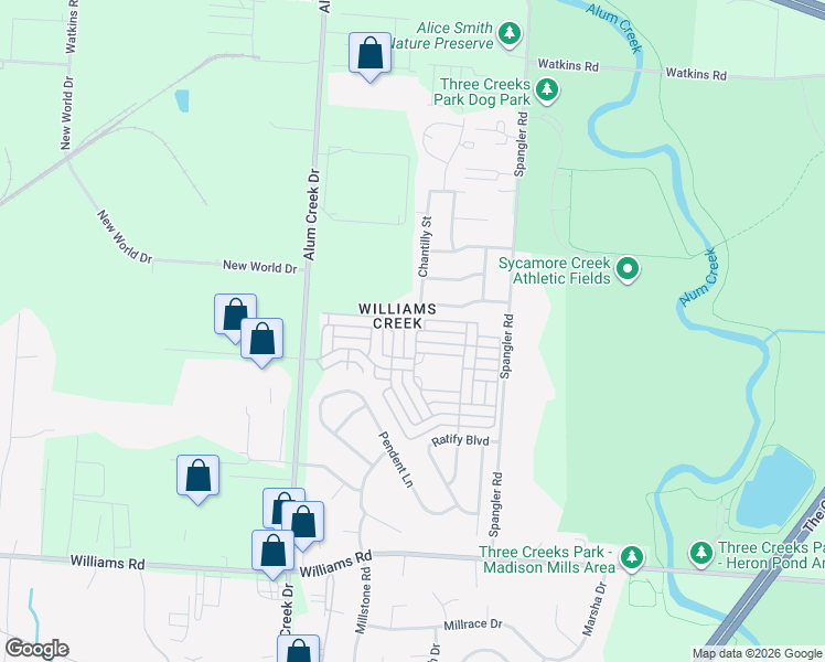 map of restaurants, bars, coffee shops, grocery stores, and more near 3654 Revolutionary Drive in Columbus