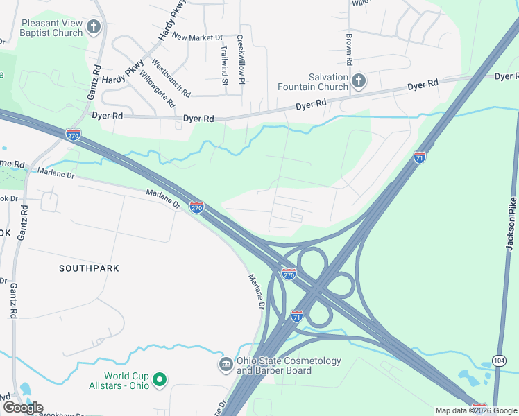 map of restaurants, bars, coffee shops, grocery stores, and more near 1835 Tanis Drive in Grove City