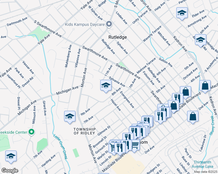 map of restaurants, bars, coffee shops, grocery stores, and more near 909 Evergreen Avenue in Folsom