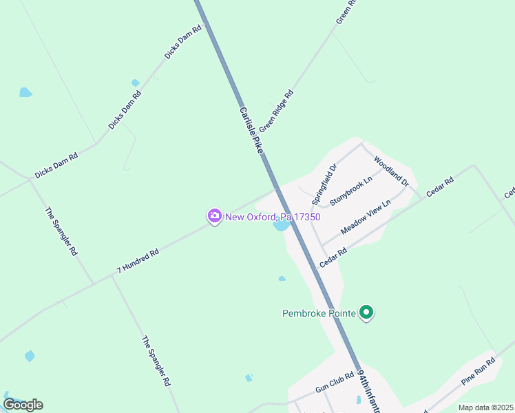 map of restaurants, bars, coffee shops, grocery stores, and more near 1125 7 Hundred Road in New Oxford