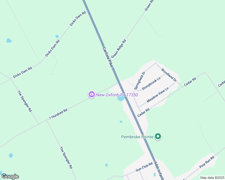 map of restaurants, bars, coffee shops, grocery stores, and more near 1125 7 Hundred Road in New Oxford