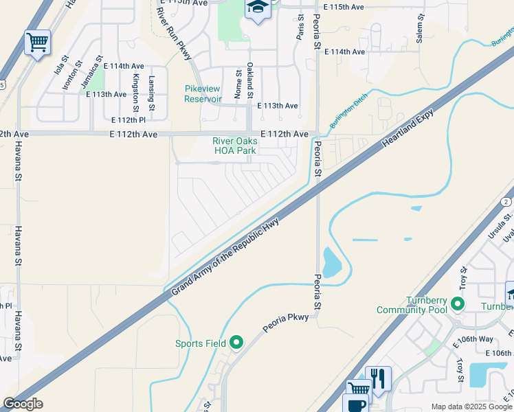 map of restaurants, bars, coffee shops, grocery stores, and more near 11015 Oakland Drive in Henderson