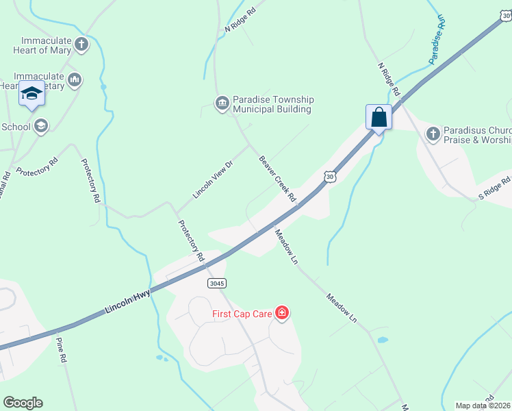 map of restaurants, bars, coffee shops, grocery stores, and more near 7443 Lincoln Highway in Thomasville