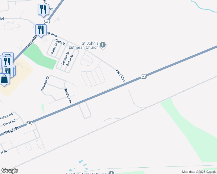 map of restaurants, bars, coffee shops, grocery stores, and more near 332 Bishop Drive in London