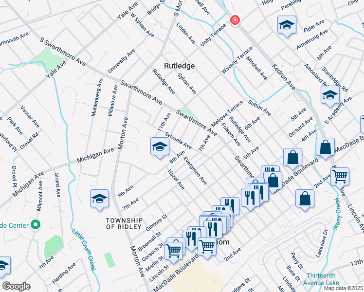 map of restaurants, bars, coffee shops, grocery stores, and more near 807 Sylvania Avenue in Folsom