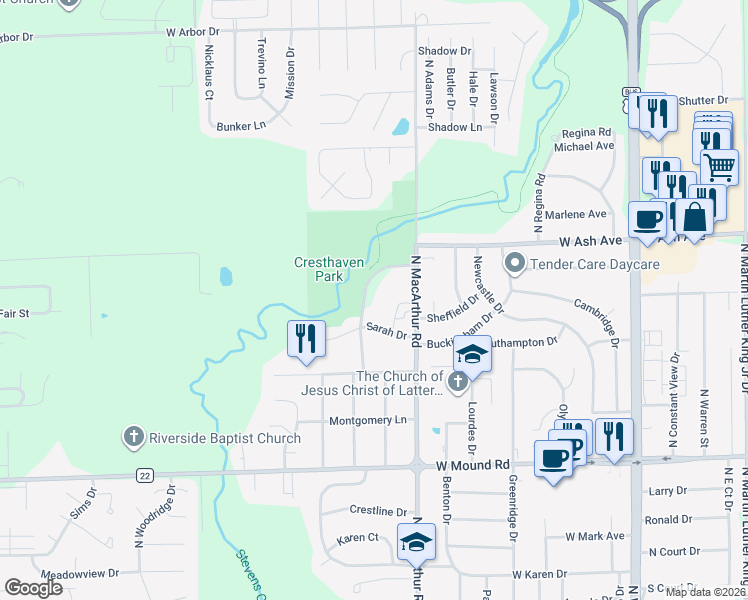 map of restaurants, bars, coffee shops, grocery stores, and more near 601-4139 Arthur Court in Decatur