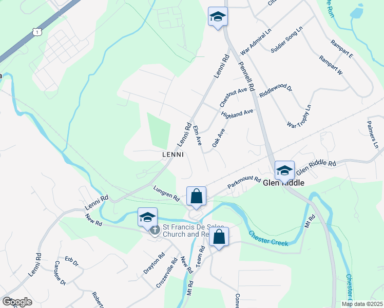 map of restaurants, bars, coffee shops, grocery stores, and more near 5 Reservation Trail in Media