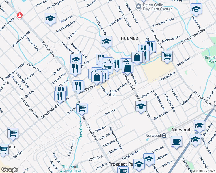 map of restaurants, bars, coffee shops, grocery stores, and more near 221 Stanbridge Road in Holmes
