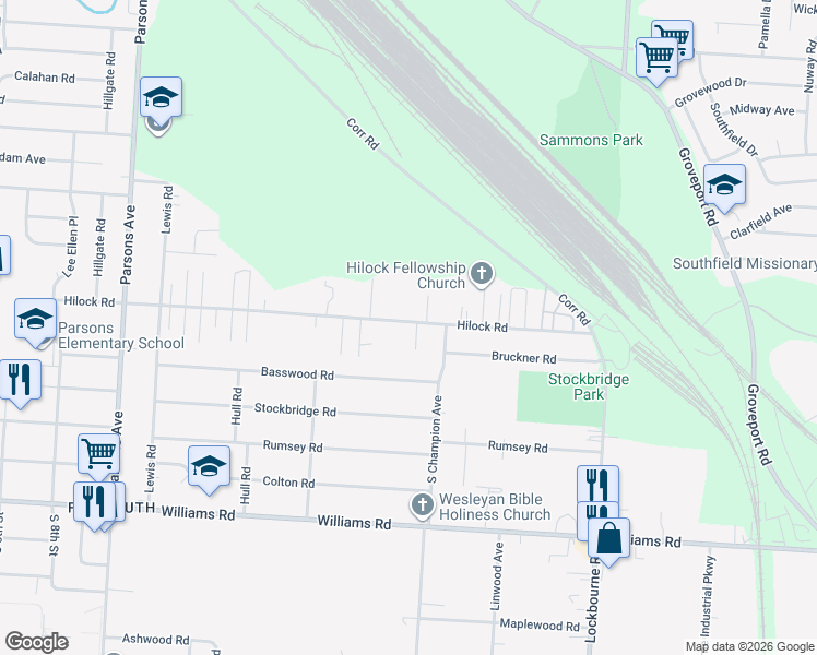 map of restaurants, bars, coffee shops, grocery stores, and more near 3263 Hilock Place in Columbus