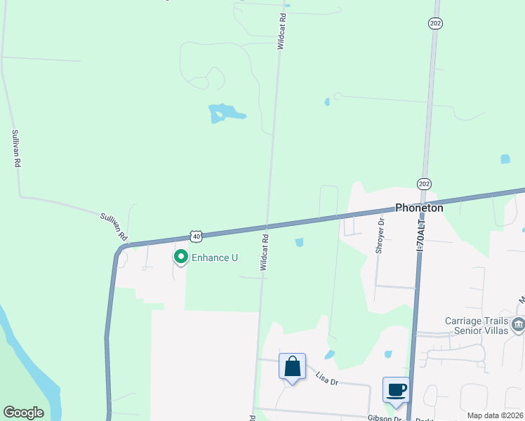 map of restaurants, bars, coffee shops, grocery stores, and more near 9200 Wildcat Road in Tipp City