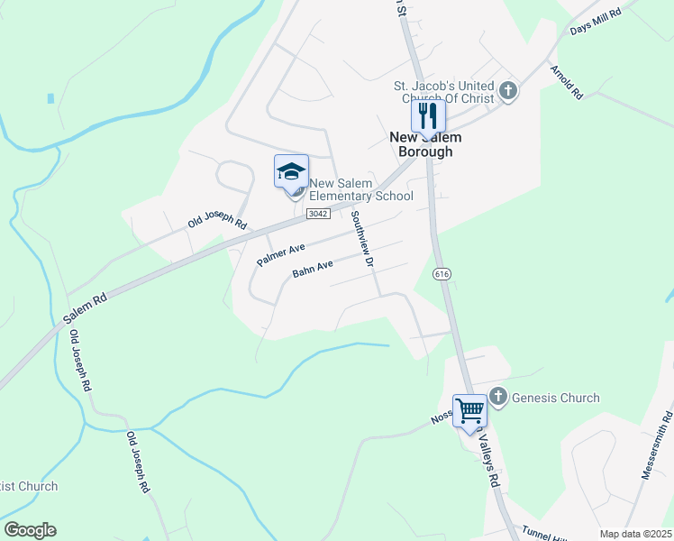 map of restaurants, bars, coffee shops, grocery stores, and more near 4050 Bahn Avenue in York