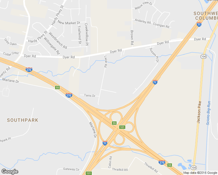 map of restaurants, bars, coffee shops, grocery stores, and more near 2890 Lazar Road in Grove City