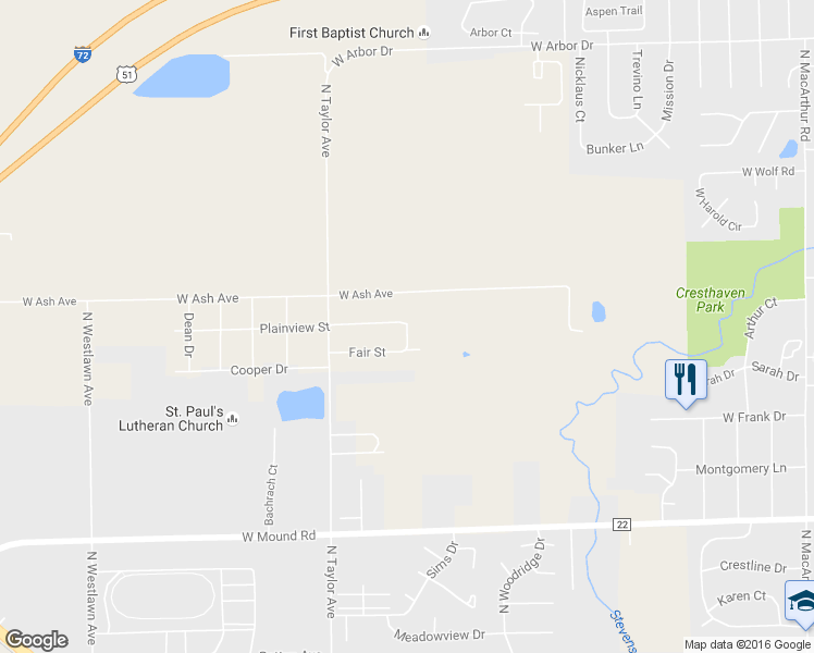 map of restaurants, bars, coffee shops, grocery stores, and more near 4149 Starlight Avenue in Decatur