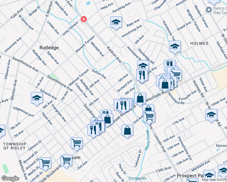 map of restaurants, bars, coffee shops, grocery stores, and more near 429 Sutton Avenue in Folsom