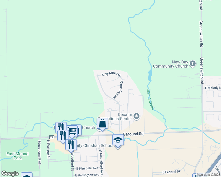 map of restaurants, bars, coffee shops, grocery stores, and more near 1901 Sir Richard Court in Decatur