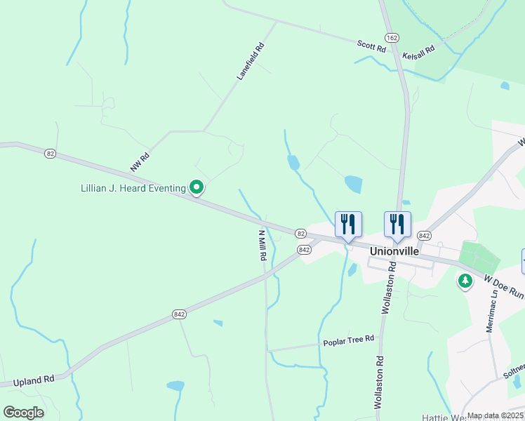 map of restaurants, bars, coffee shops, grocery stores, and more near 1635 West Doe Run Road in Kennett Square