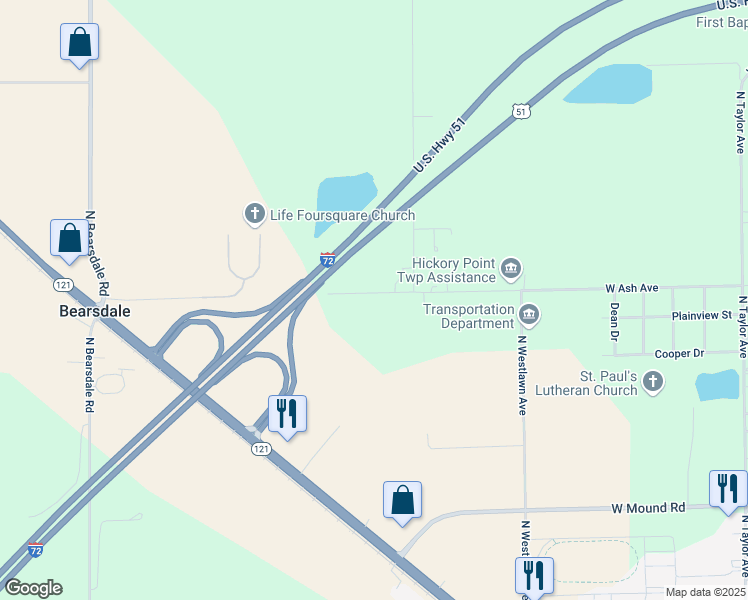 map of restaurants, bars, coffee shops, grocery stores, and more near 2521-2523 Ash Avenue in Decatur