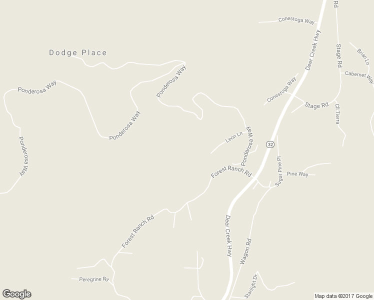 map of restaurants, bars, coffee shops, grocery stores, and more near 16299 Forest Ranch Road in Forest Ranch