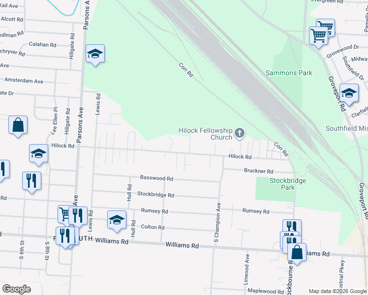 map of restaurants, bars, coffee shops, grocery stores, and more near 3223 S Avenue in Columbus
