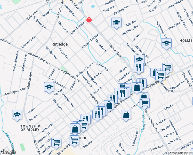 map of restaurants, bars, coffee shops, grocery stores, and more near 537 6th Avenue in Folsom