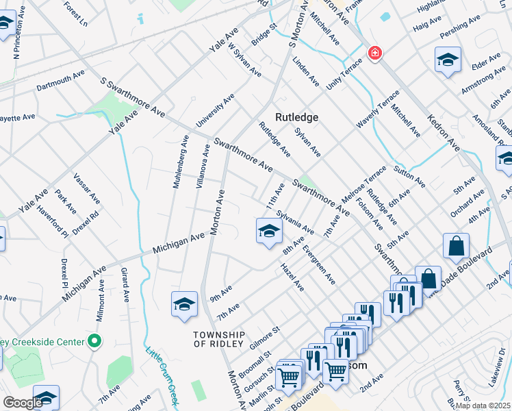 map of restaurants, bars, coffee shops, grocery stores, and more near 1113 Sylvania Avenue in Folsom