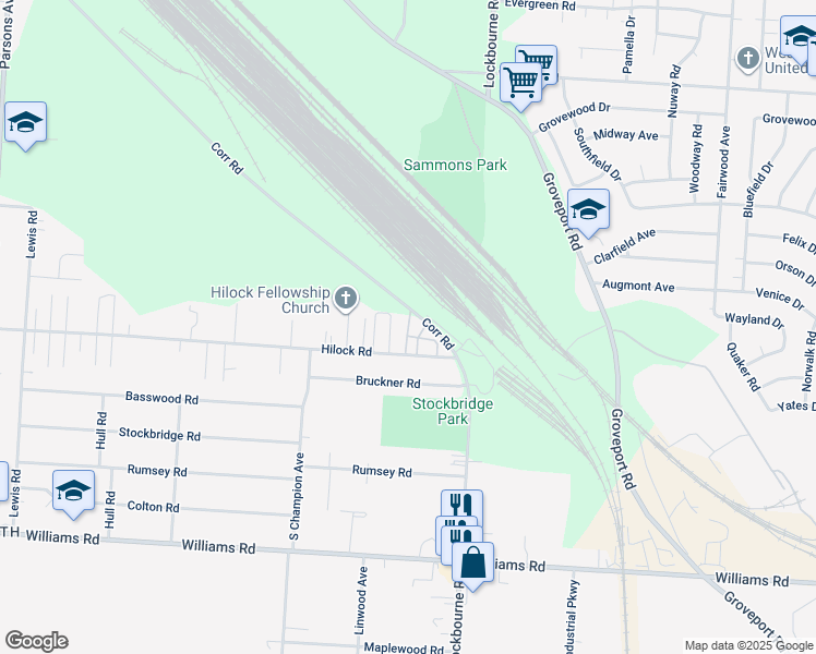 map of restaurants, bars, coffee shops, grocery stores, and more near 94 W Avenue in Columbus