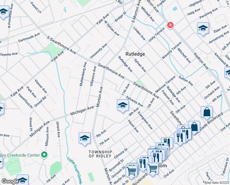 map of restaurants, bars, coffee shops, grocery stores, and more near 1117 Sylvania Avenue in Folsom