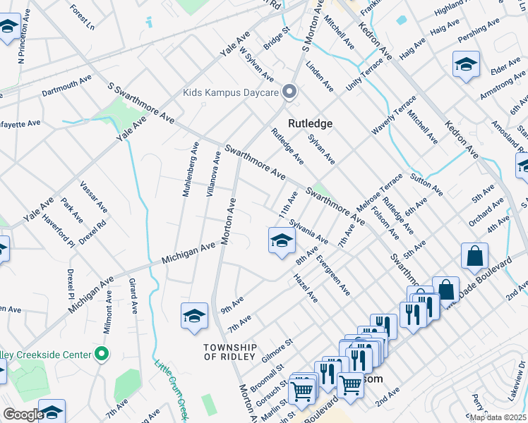 map of restaurants, bars, coffee shops, grocery stores, and more near 1117 Sylvania Avenue in Folsom