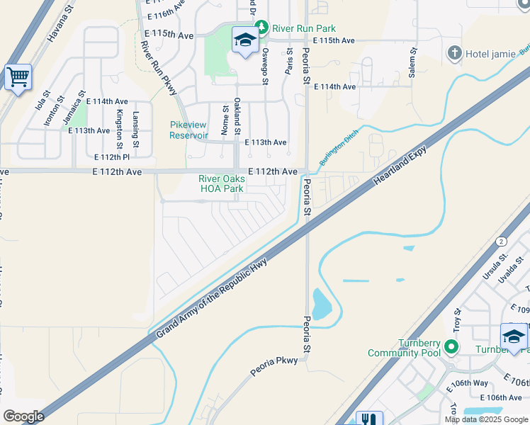 map of restaurants, bars, coffee shops, grocery stores, and more near 11944 Oak Hill Way in Henderson