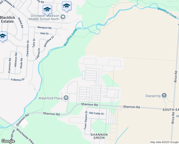 map of restaurants, bars, coffee shops, grocery stores, and more near 5459 Poolbeg Street in Canal Winchester