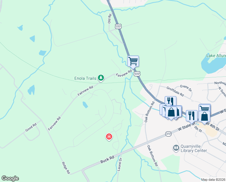 map of restaurants, bars, coffee shops, grocery stores, and more near 520 Fairview Road in New Providence