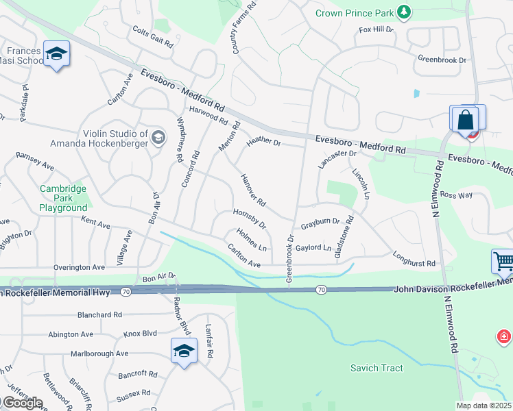 map of restaurants, bars, coffee shops, grocery stores, and more near 26 Hanover Road in Evesham Township