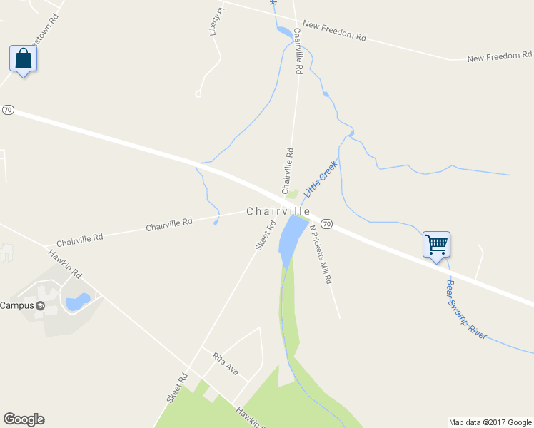 map of restaurants, bars, coffee shops, grocery stores, and more near 102 Chairville Road in Medford