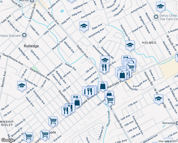 map of restaurants, bars, coffee shops, grocery stores, and more near 1802 5th Avenue in Folsom