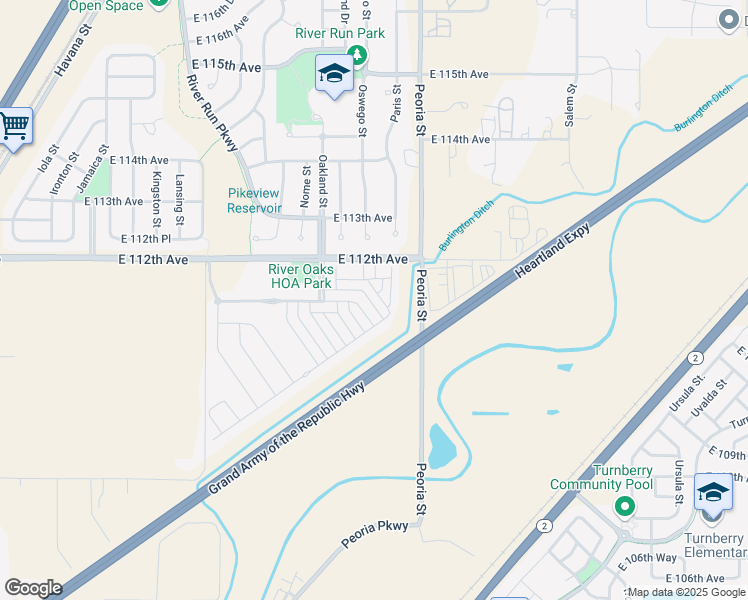 map of restaurants, bars, coffee shops, grocery stores, and more near 11944 Oak Hill Way in Henderson