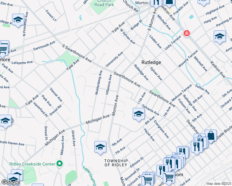map of restaurants, bars, coffee shops, grocery stores, and more near 1162 Morton Avenue in Folsom