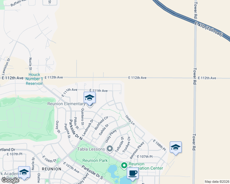 map of restaurants, bars, coffee shops, grocery stores, and more near 11092 Sedalia Street in Commerce City