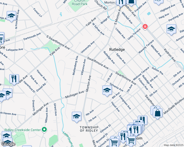 map of restaurants, bars, coffee shops, grocery stores, and more near 1162 Morton Avenue in Folsom