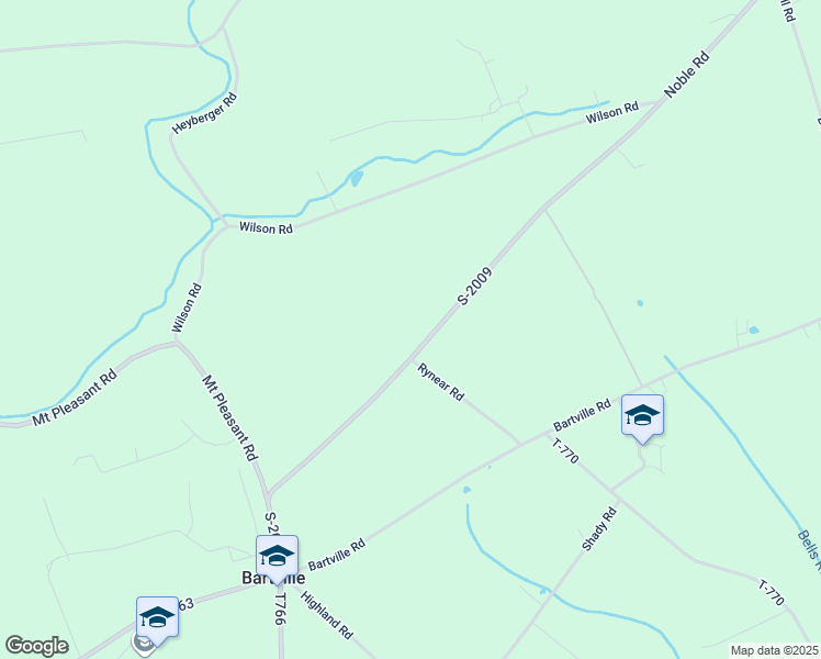 map of restaurants, bars, coffee shops, grocery stores, and more near 1153 Noble Road in Christiana