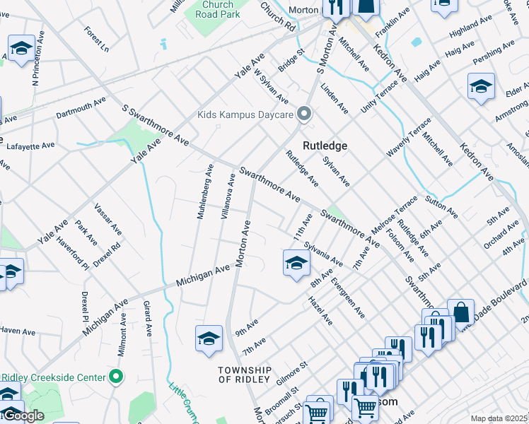 map of restaurants, bars, coffee shops, grocery stores, and more near 1227 Redwood Avenue in Folsom