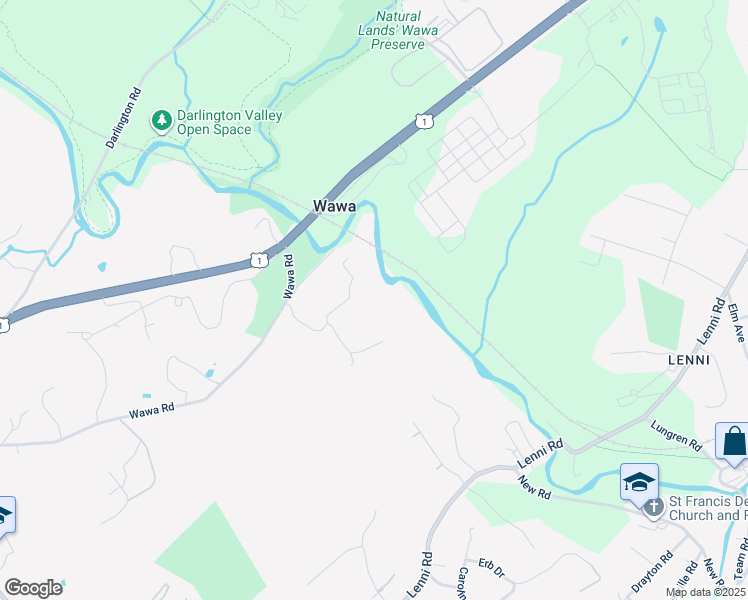 map of restaurants, bars, coffee shops, grocery stores, and more near 526 Station Road in Media