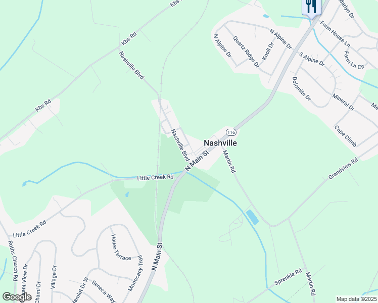 map of restaurants, bars, coffee shops, grocery stores, and more near 130 Nashville Boulevard in Spring Grove