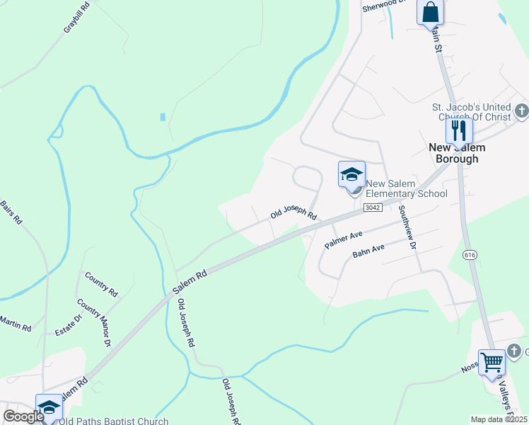 map of restaurants, bars, coffee shops, grocery stores, and more near 3843 Joseph Road in York