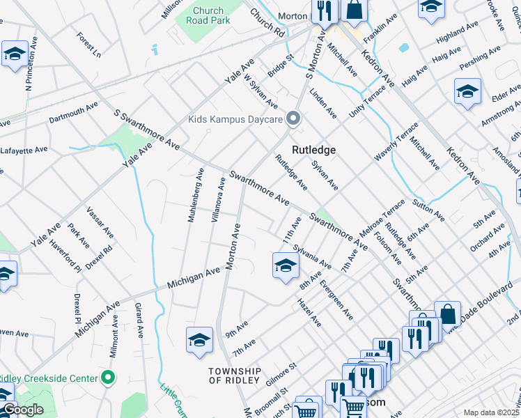 map of restaurants, bars, coffee shops, grocery stores, and more near 1226 Redwood Avenue in Folsom